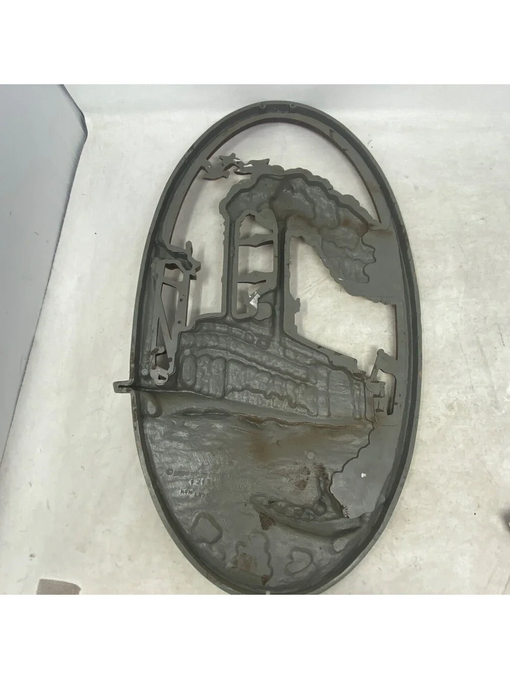 Burwood 1975 Products Plastic Train Steam Ship Wall Plaque Oval 20
